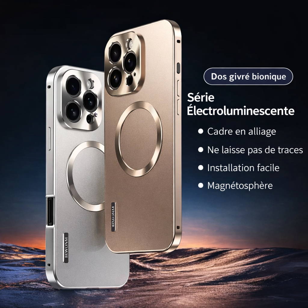 Coque iPhone Série Électroluminescente – Cadre Alliage & MagSafe