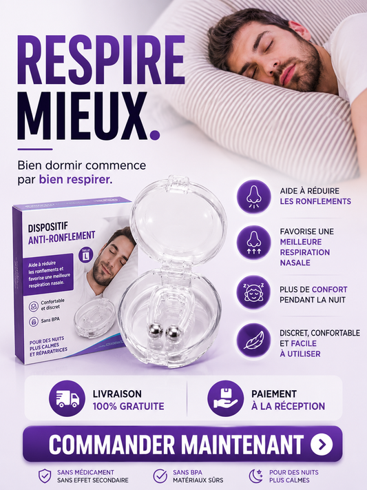 💨 Anti-Ronflement – Respirez, Dormez, Réveillez-vous Plein d’Énergie