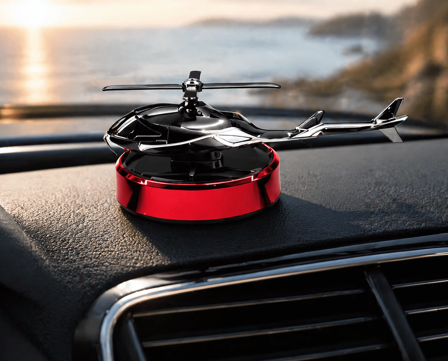 🚁 Désodorisant Hélicoptère Solaire pour Voiture