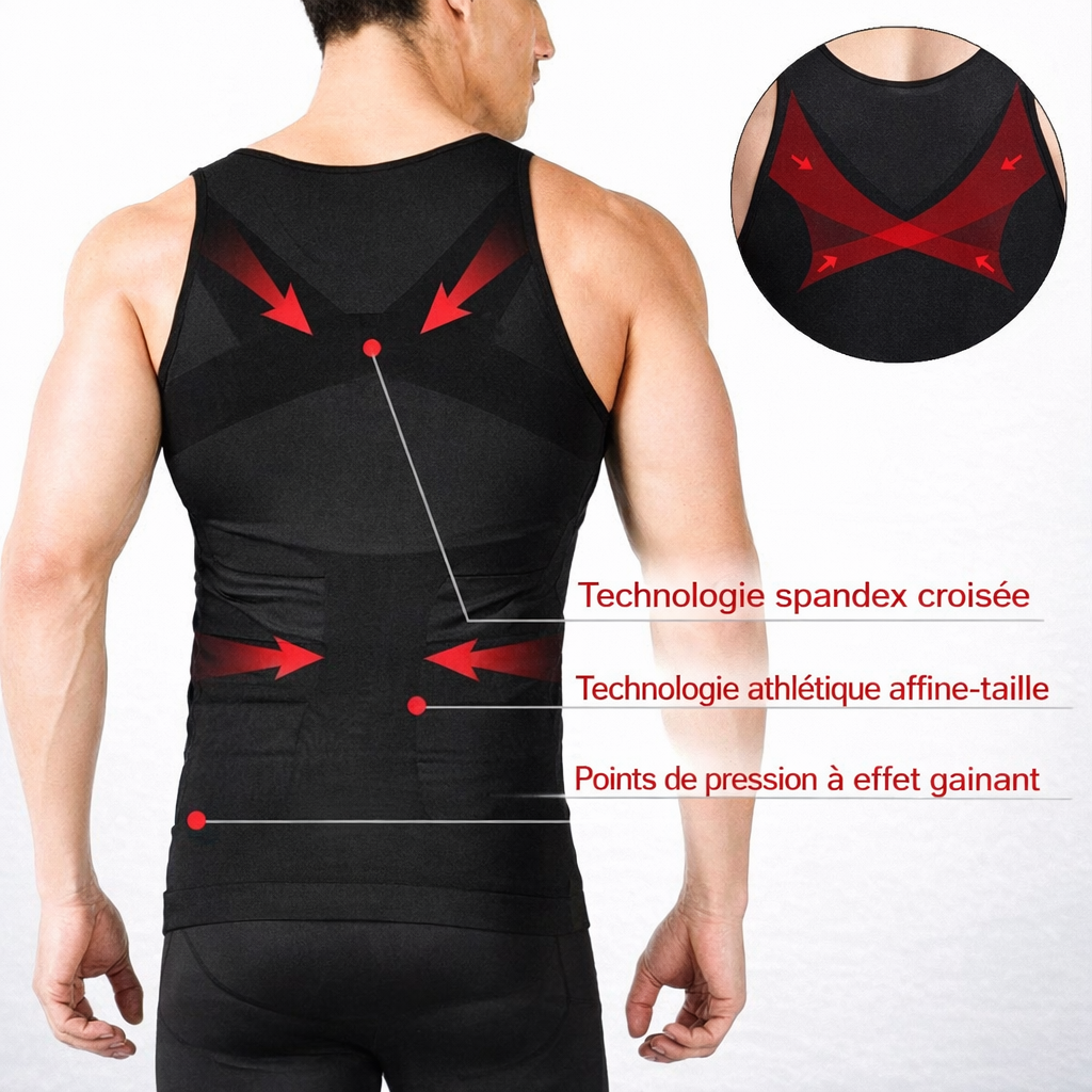 ✅ Débardeur Gainant Homme — Ventre Plat & Posture